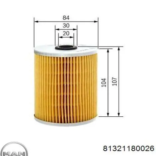 Filtro del sistema hidráulico MAN 81321180026 precio, desde 11,40 EUR