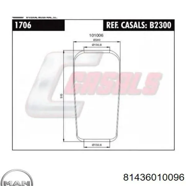 81436010096 MAN muelle neumático, suspensión