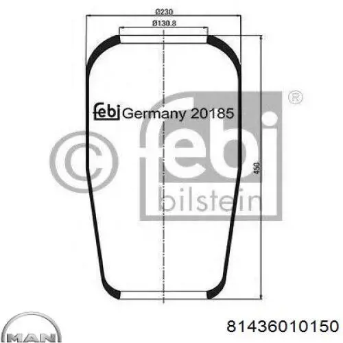 81.43601.0150 MAN muelle neumático, suspensión