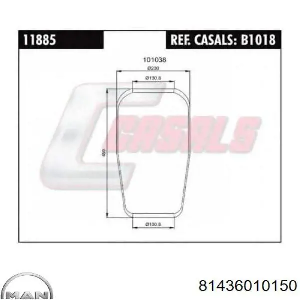 8188539 Iveco Bolsa neumática del eje