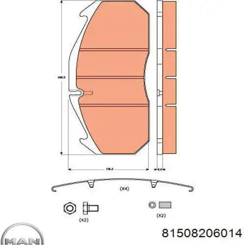 81508206014 MAN pastillas de freno delanteras