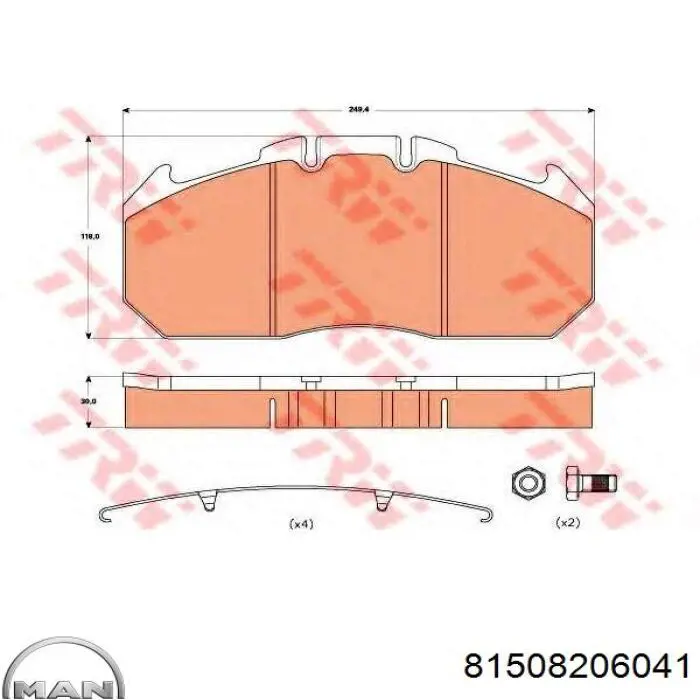 81508206041 MAN pastillas de freno delanteras