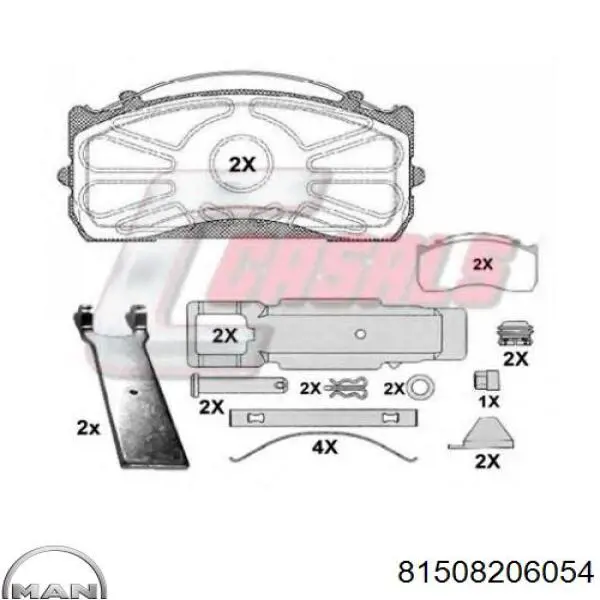 81.50820.6054 MAN pastillas de freno delanteras