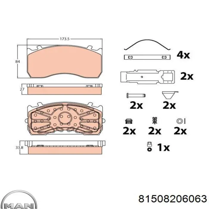 Pastillas freno delanteras MAN 81508206063 precio, desde 103,91 EUR
