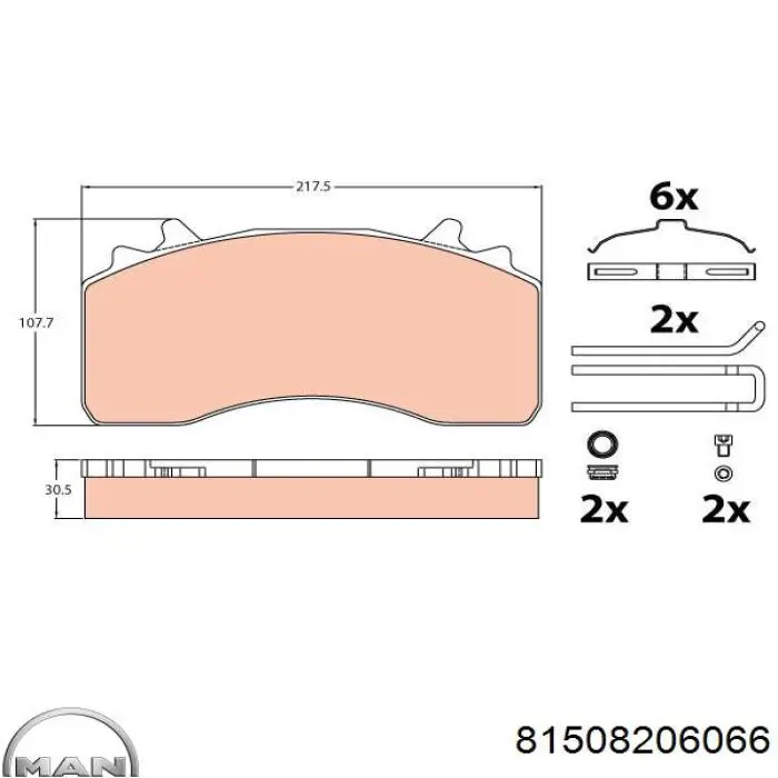 Pastillas freno delanteras MAN 81508206066 precio, desde 102,28 EUR