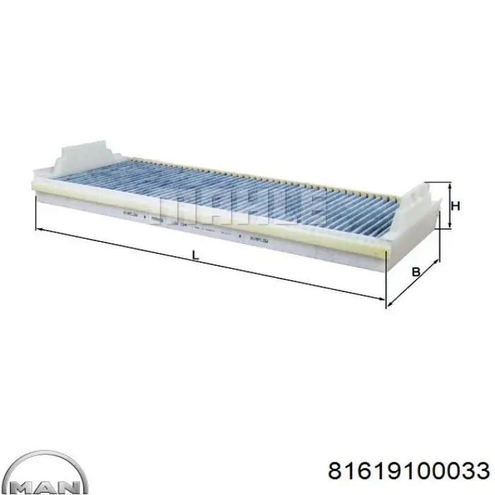 Filtro de cabina MAN 81619100033 precio, desde 27,91 EUR