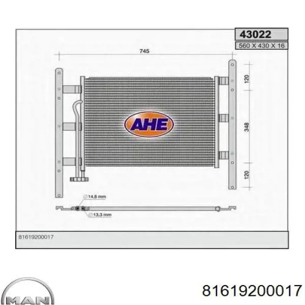 81.61920.0017 MAN condensador aire acondicionado