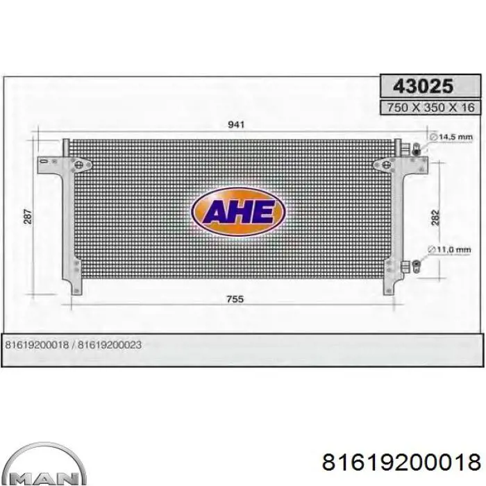 81619200018 MAN condensador aire acondicionado