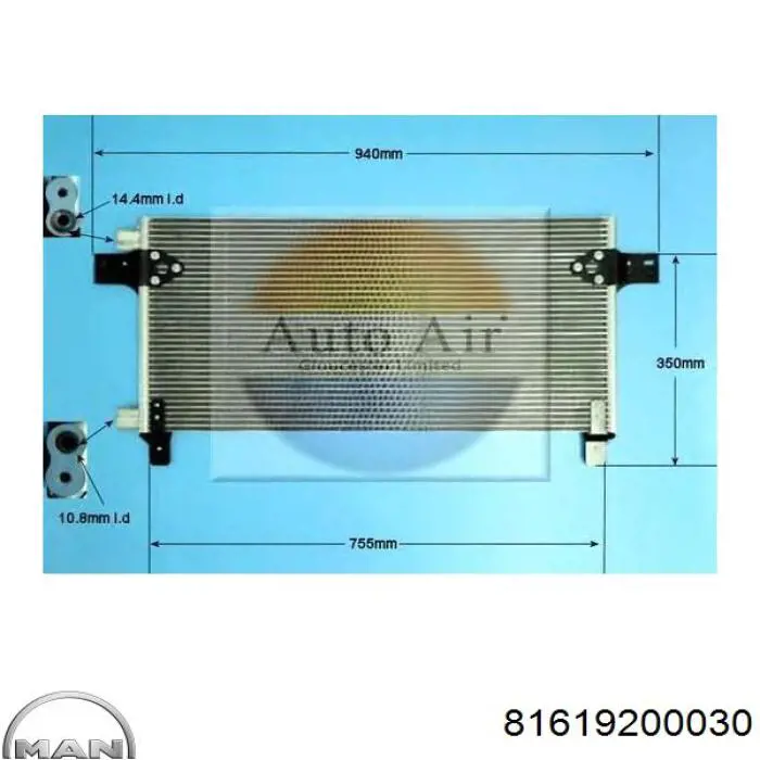 Comprar 81619200030 MAN Condensador de aire acondicionado