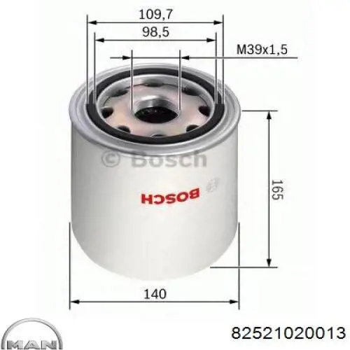 Comprar 82521020013 MAN Filtro del desecador de aire (separador de agua y aceite) (camión)