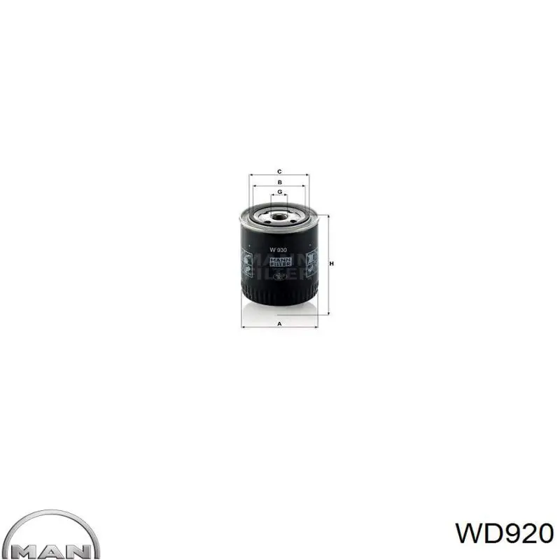 WD920 MAN filtro hidráulico