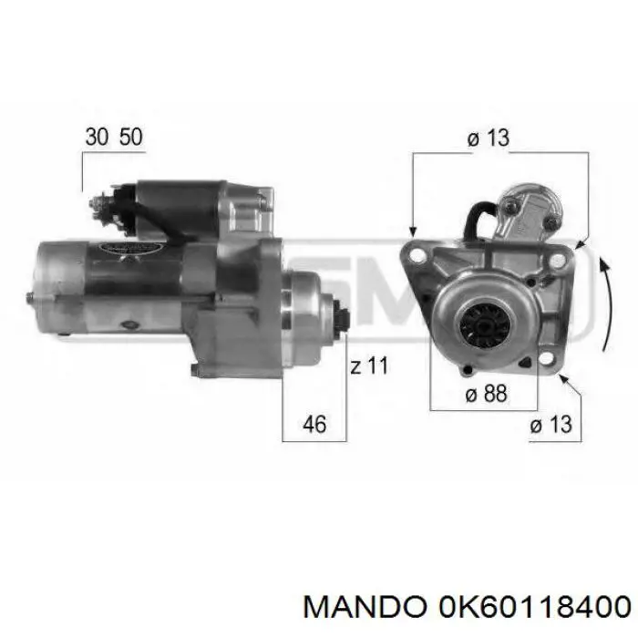 0K60118400 Mando motor de arranque