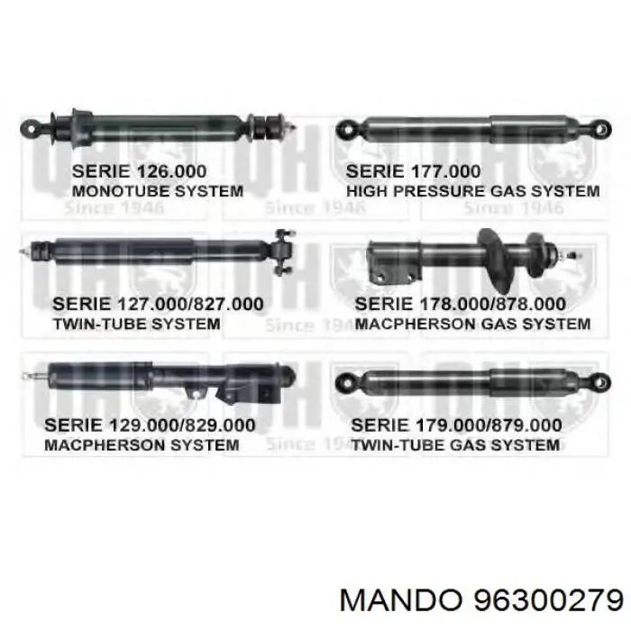 Amortiguador trasero izquierdo Mando 96300279 precio, desde 54,48 EUR