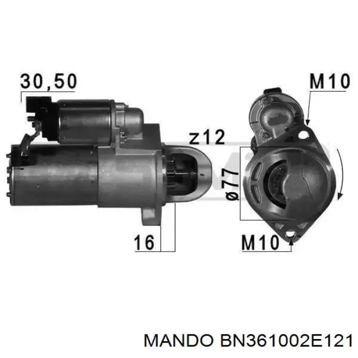 Motor de arranque 361002E550 Hyundai/Kia