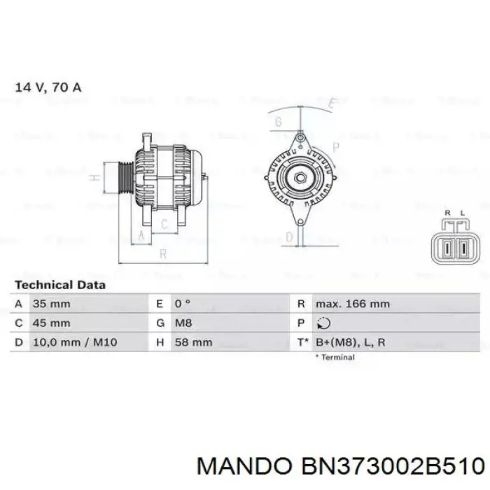 Alternador BN373002B510 Mando