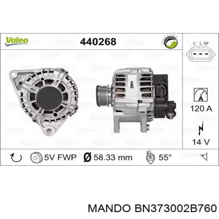 BN373002B760 Mando alternador