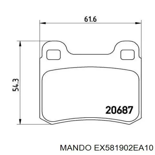 Pinza de freno, Eje delantero derecha Mando EX581902EA10