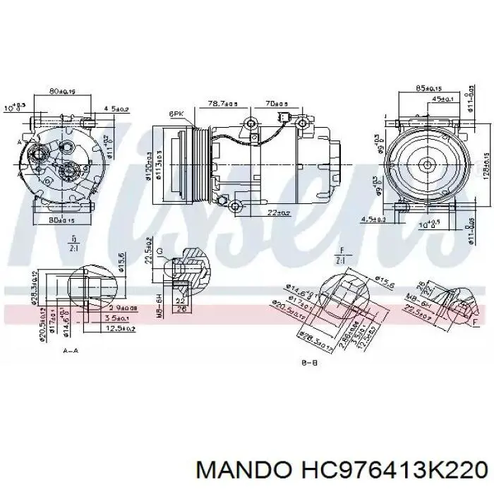 Acoplamiento magnético, compresor del aire acondicionado  253723 Cargo