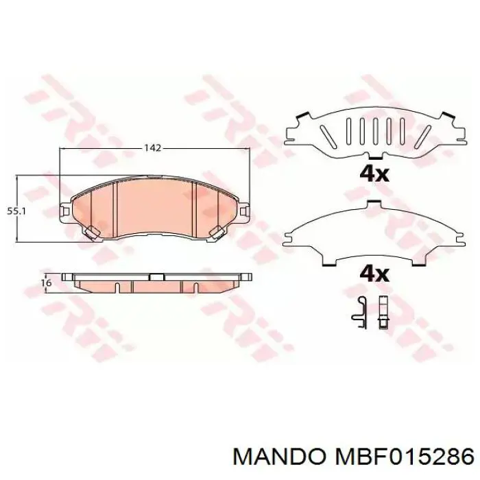 MBF015286 Mando pastillas de freno delanteras