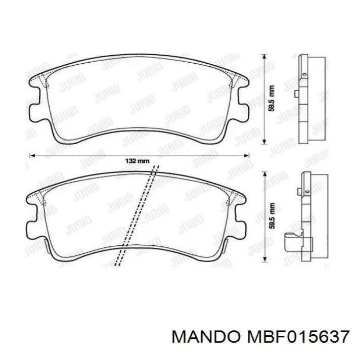 MBF015637 Mando pastillas de freno delanteras