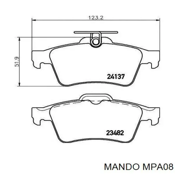 Pastillas traseras de freno Mando MPA08 precio, desde 21,03 EUR