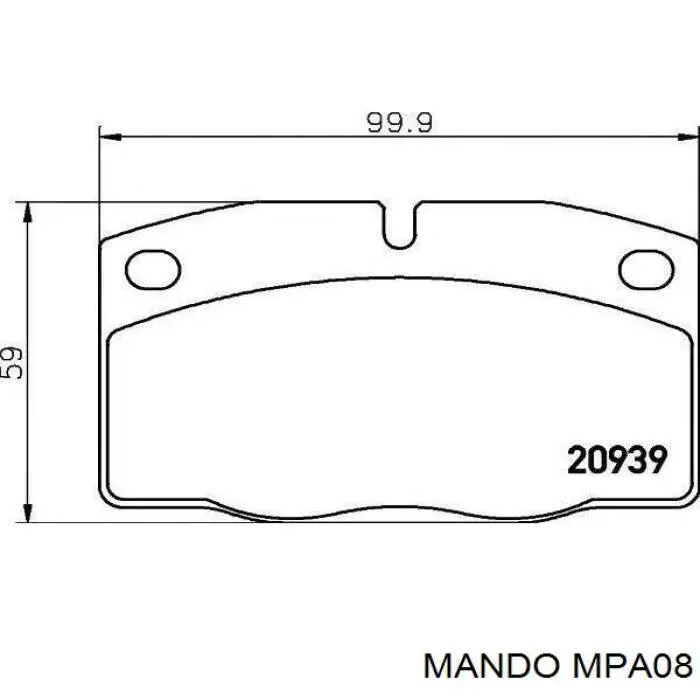 Pastillas de freno traseras MPA08 Mando