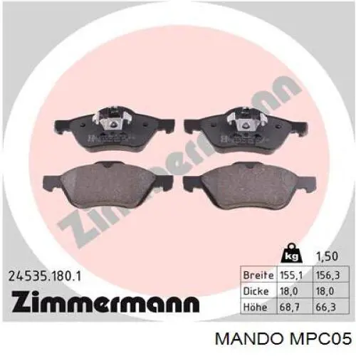 Pastillas freno delanteras Mando MPC05 precio, desde 27,99 EUR