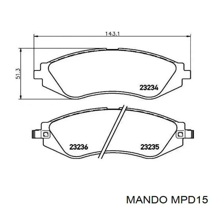 MPD15 Mando Pastillas delanteras