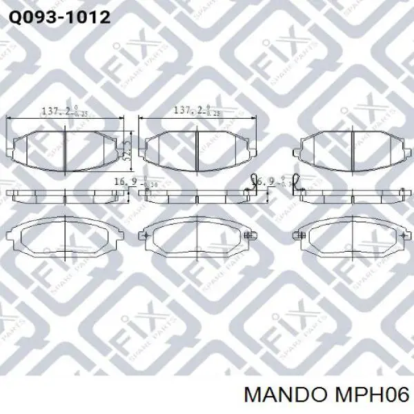 MPH06 Mando pastillas de freno delanteras