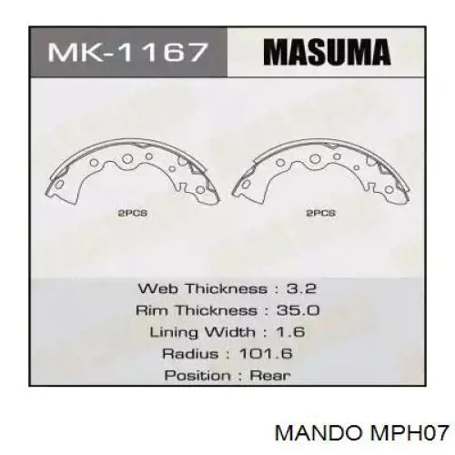 Pastillas de freno MPH07 Mando
