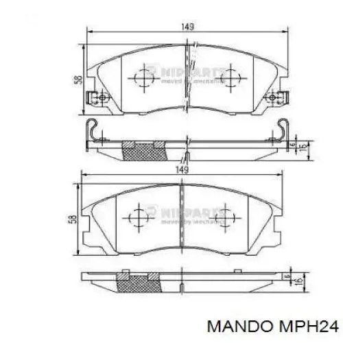 MPH24 Mando pastillas de freno delanteras