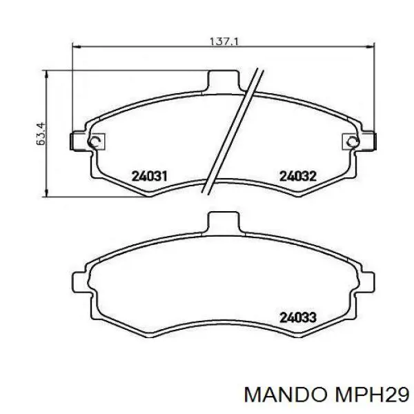 MPH29 Mando pastillas de freno delanteras