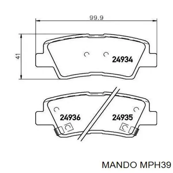 MPH39 Mando pastillas de freno traseras