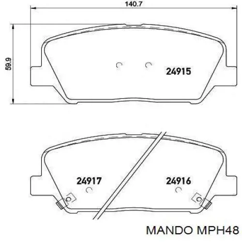 MPH48 Mando Pastillas delanteras