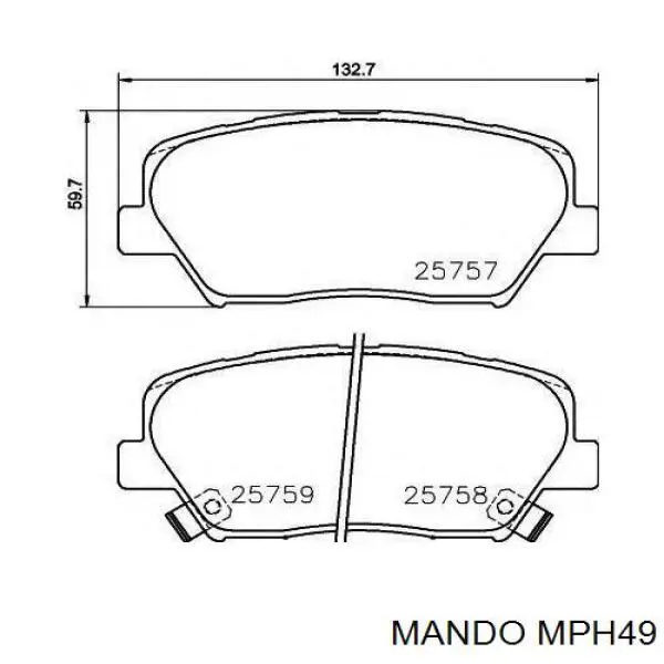 Comprar MPH49 Mando Pastillas delanteras de freno