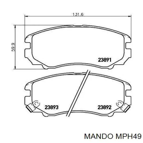 MPH49 Mando Pastillas delanteras