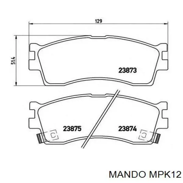 Pastillas de freno MPK12 Mando