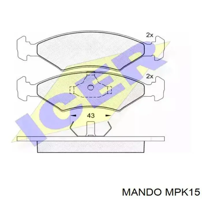 Pastillas traseras Mando MPK15