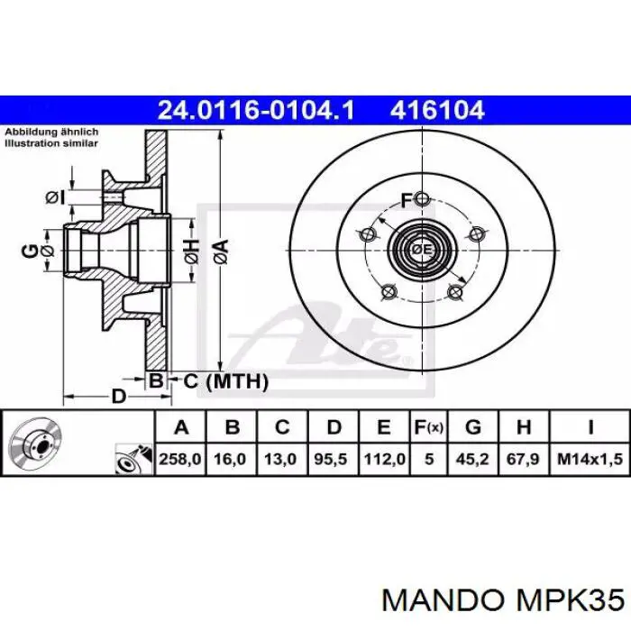 MPK35 Mando Pastillas freno traseras
