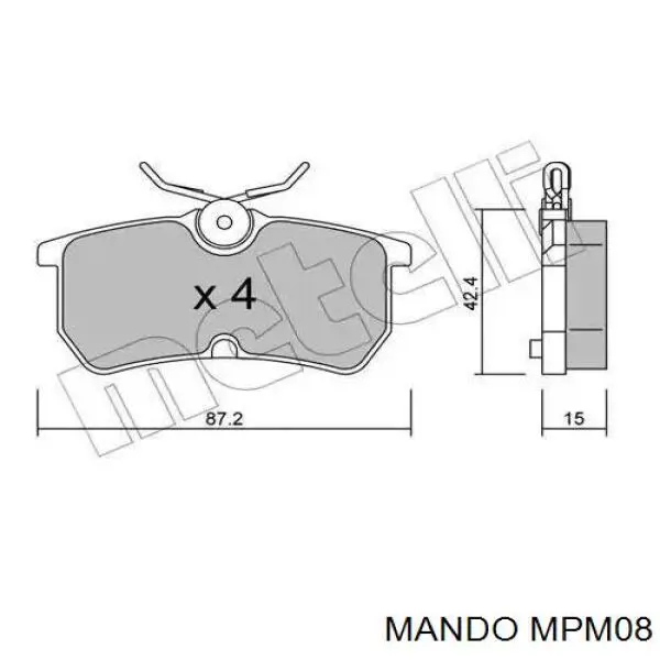 Pastillas traseras de freno Mando MPM08 precio, desde 13,31 EUR