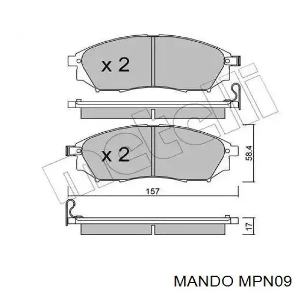 Pastillas freno delanteras Mando MBF015740 precio, desde 24,06 EUR