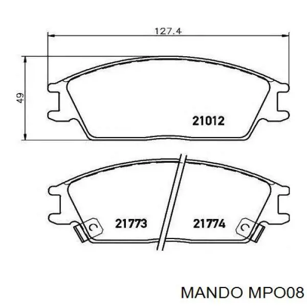 MPO08 Mando pastillas de freno delanteras