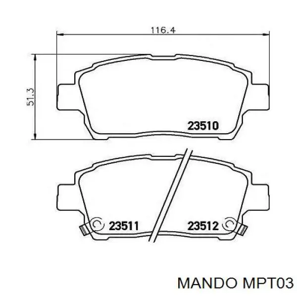 Pastillas de freno MPT03 Mando