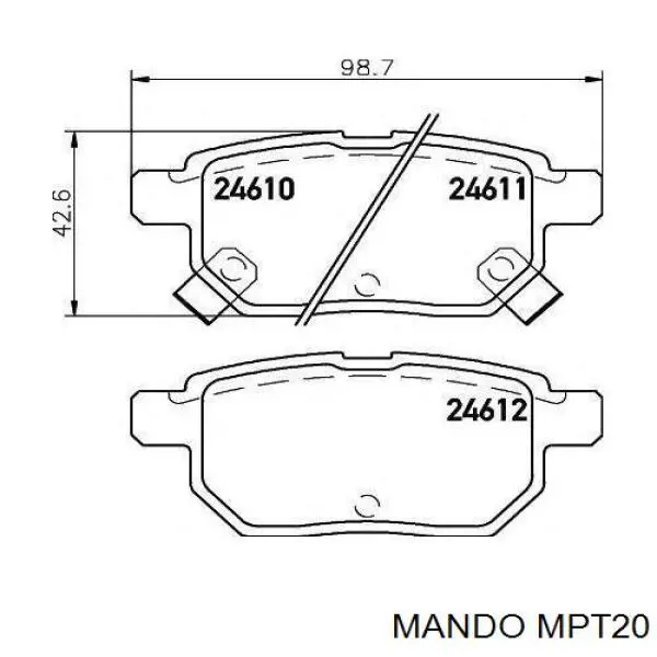 Pastillas de freno traseras MPT20 Mando