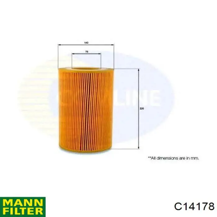 C14178 Mann-Filter Filtro de aire de motor