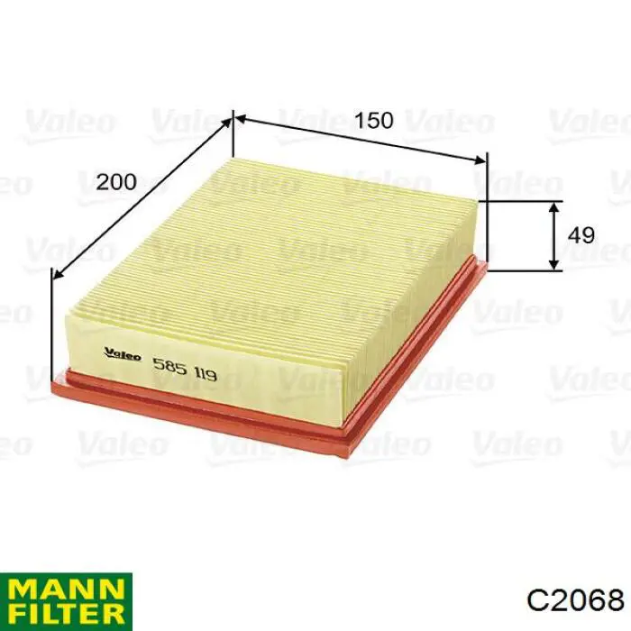 C2068 Mann-Filter filtro de aire