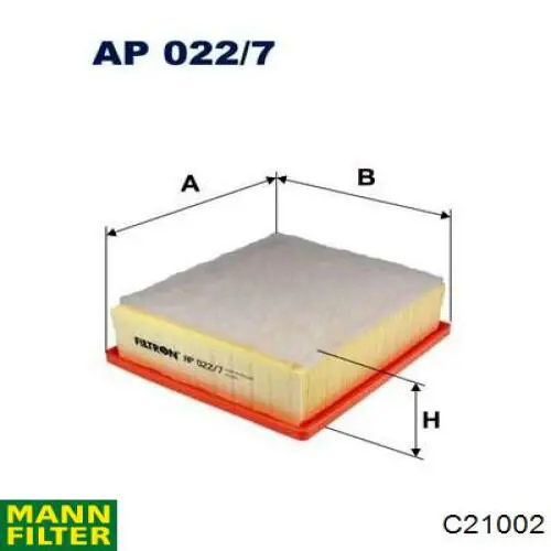 C21002 Mann-Filter filtro de aire