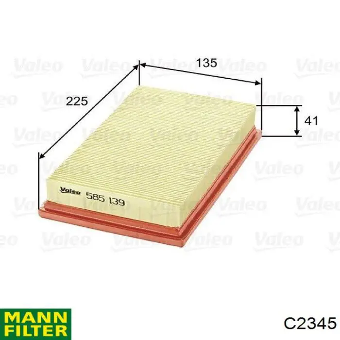 C2345 Mann-Filter filtro de aire