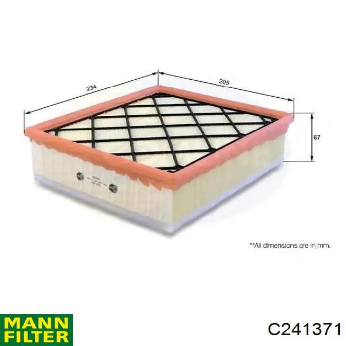 C241371 Mann-Filter filtro de aire