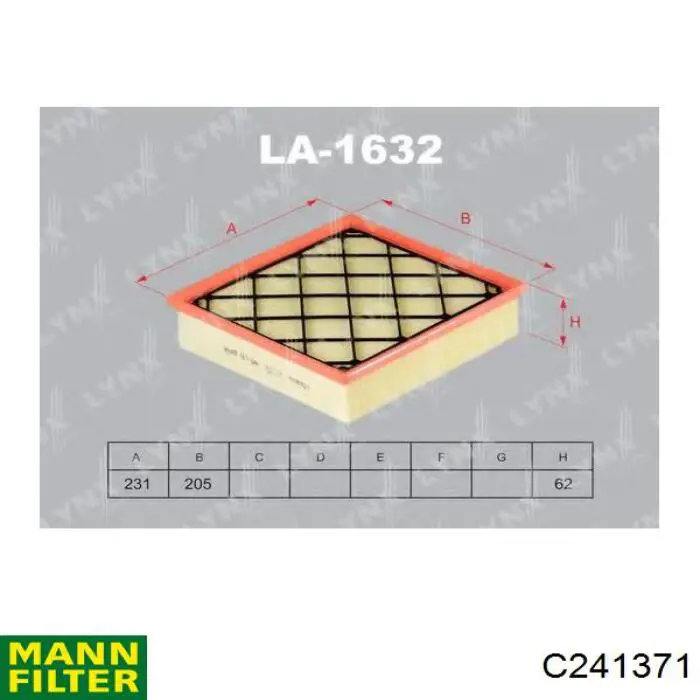 Comprar C241371 Mann-Filter Filtro de aire
